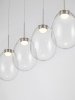 Lampa wisząca wielopunktowa LED srebrna owalna szklana minimalistyczna uniwersalna Luces Exclusivas